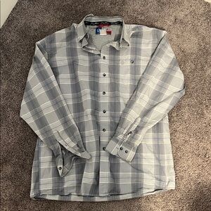 Stylish Gray Plaid Button-Down Shirt